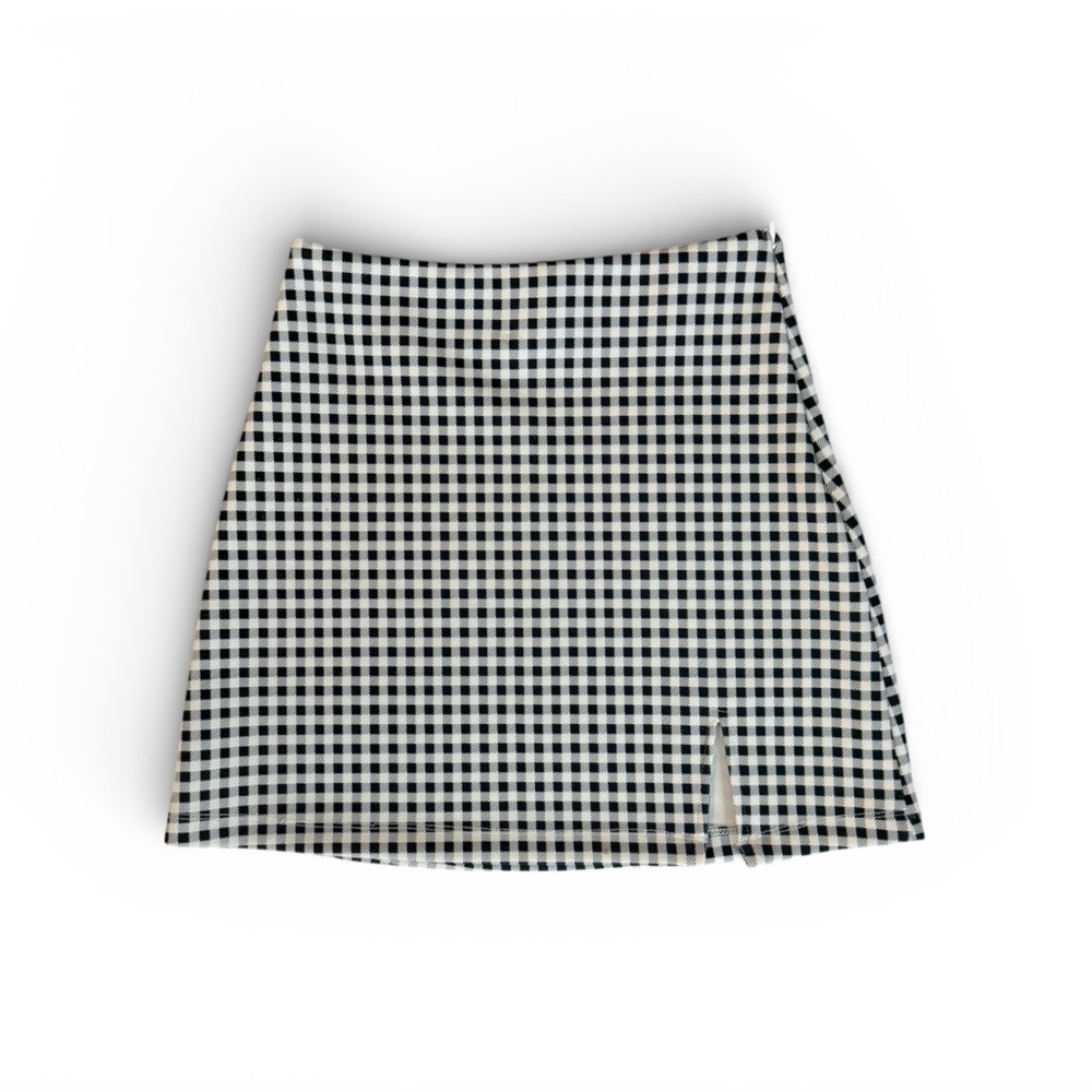 Princess Polly Black and White Gingham Mini Skirt